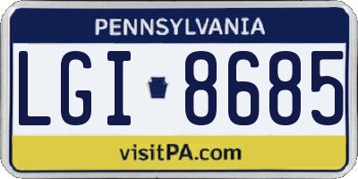 PA license plate LGI8685