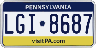 PA license plate LGI8687