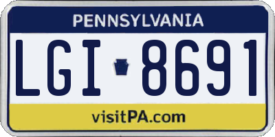 PA license plate LGI8691