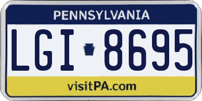 PA license plate LGI8695