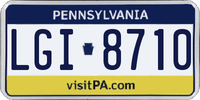 PA license plate LGI8710