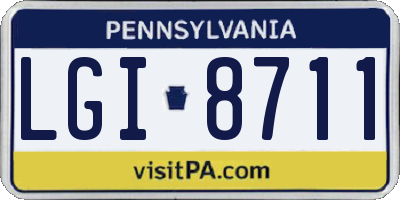 PA license plate LGI8711