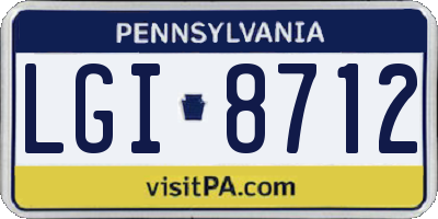 PA license plate LGI8712