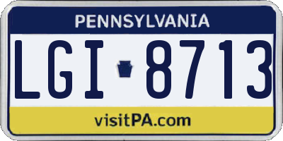 PA license plate LGI8713