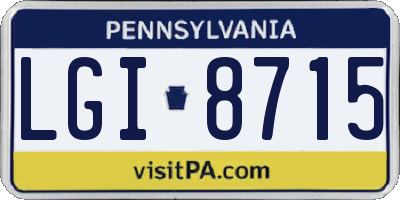 PA license plate LGI8715
