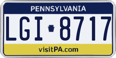 PA license plate LGI8717