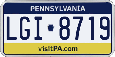 PA license plate LGI8719