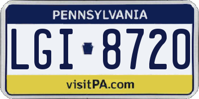 PA license plate LGI8720