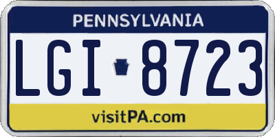 PA license plate LGI8723