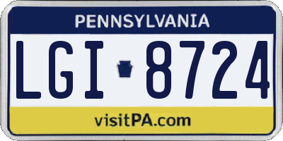 PA license plate LGI8724