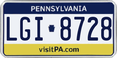 PA license plate LGI8728