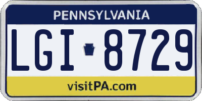 PA license plate LGI8729