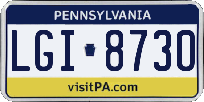 PA license plate LGI8730