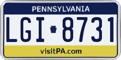 PA license plate LGI8731
