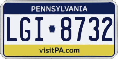 PA license plate LGI8732