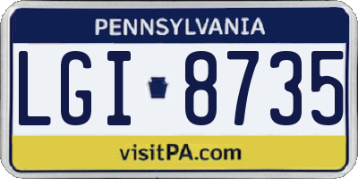 PA license plate LGI8735