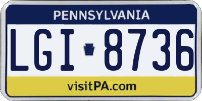 PA license plate LGI8736