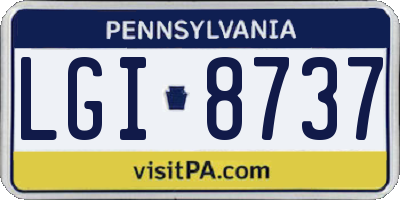PA license plate LGI8737