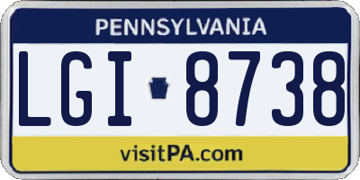 PA license plate LGI8738