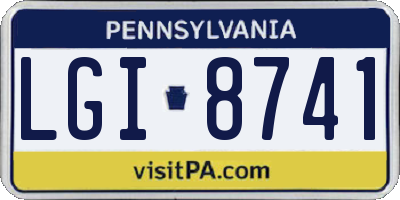 PA license plate LGI8741