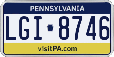 PA license plate LGI8746