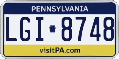 PA license plate LGI8748