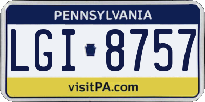 PA license plate LGI8757