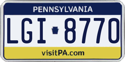 PA license plate LGI8770