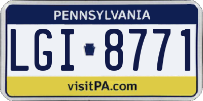 PA license plate LGI8771