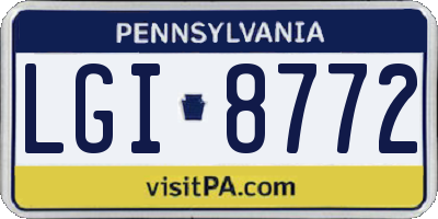 PA license plate LGI8772
