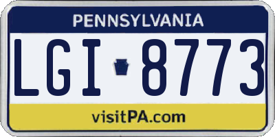 PA license plate LGI8773