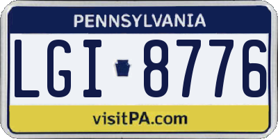 PA license plate LGI8776