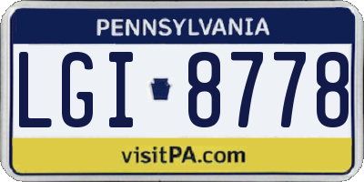 PA license plate LGI8778