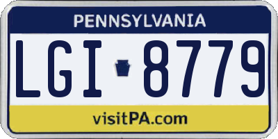 PA license plate LGI8779