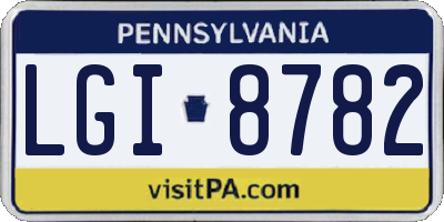 PA license plate LGI8782