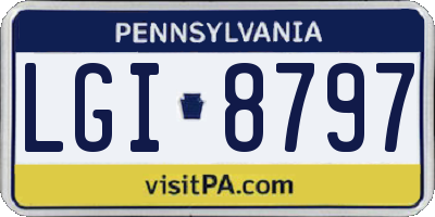 PA license plate LGI8797