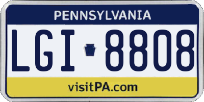 PA license plate LGI8808