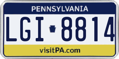 PA license plate LGI8814