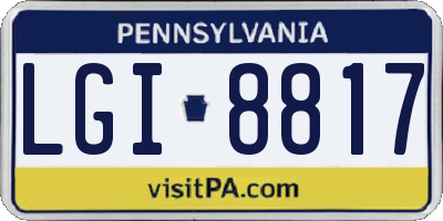 PA license plate LGI8817