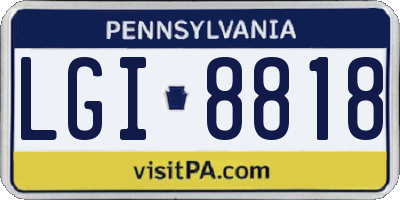 PA license plate LGI8818