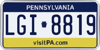 PA license plate LGI8819