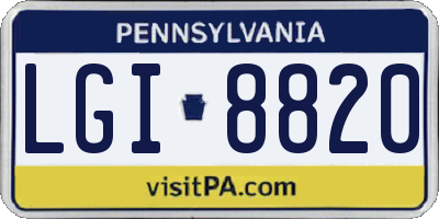 PA license plate LGI8820