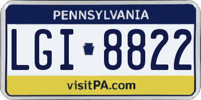 PA license plate LGI8822
