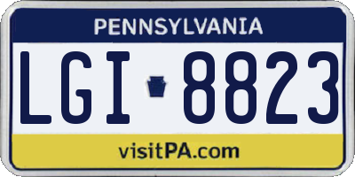 PA license plate LGI8823