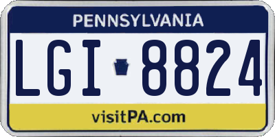 PA license plate LGI8824