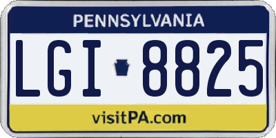 PA license plate LGI8825