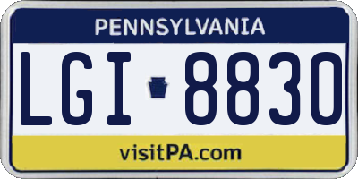 PA license plate LGI8830