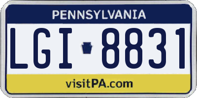 PA license plate LGI8831