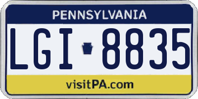 PA license plate LGI8835
