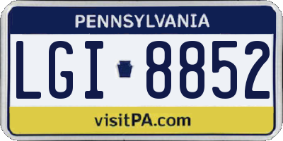 PA license plate LGI8852